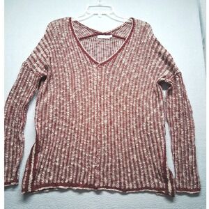 Lush Women's Knit Sweater Size Small Maroon Long Sleeve Round Neck